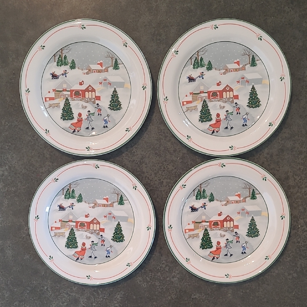 VINTAGE SANGO SILENT NIGHT SALAD PLATES 3900 SET OF 4